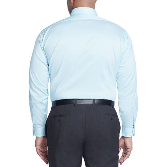 Van Heusen Men's Big & Tall LS Stretch Fabric Dress  Shirt -18.5 -XXL -Blue NWOT - Picture 2 of 2